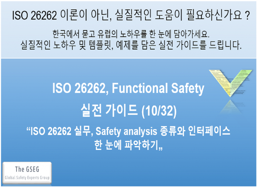 실무 가이드 10, "Safety analysis 종류와 인터페이스 한 눈에 파악하기" (ISO26262)