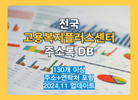 최신 전국 고용복지플러스센터 리스트 주소록 DB