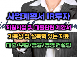 사업게획서,IR,마케팅,기획보고서 및 PPT 작성