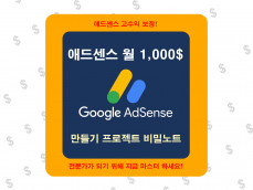 애드센스 월 1,000$ 만들기 프로젝트 비밀노트
