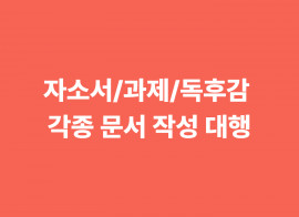 [문서 작성] 각종 문서/보고서/독후감 등 작성 대행