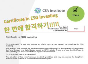 CFA ESG Certificate 시험 준비 합격노트!
