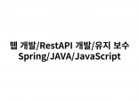 웹 개발/RestAPI 개발/유지 보수/JAVA 개발/JavaScript 개발해 드립니다.