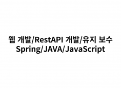 웹 개발/RestAPI 개발/유지 보수/JAVA 개발/JavaScript 개발해 드립니다.